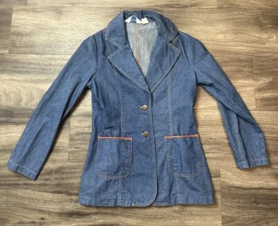 Sears моды Японии 60-х джинсовой ткани Jean куртка синий женщин 10 винтажный блейзер хлопок - Изображение 1 из 4