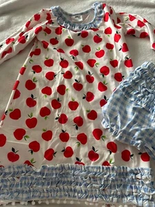 Sugar Bee Girl’s NightGown With Bloomers - Apple Design - NWOT - Picture 1 of 5
