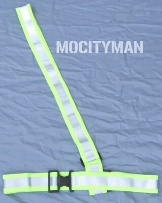 Reflective Belt Sash Neon Yellow for Running Walking - USA Made by Sayre - Image 1 of 4