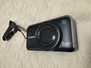Canon PowerShot SX 210 IS Digital Camera | Black - No Charger | Pre-Owned - Picture 1 of 6