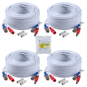 SANNCE 4pc 30m 100ft BNC Video Power Connector Cable for Analog Security Camera - Picture 1 of 9