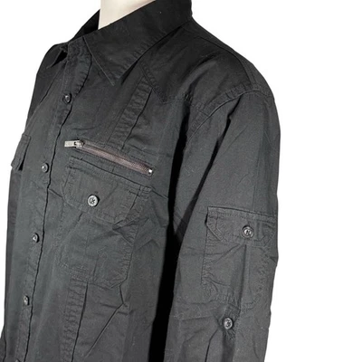 Southpole Shirt Mens XXL Black Long Sleeve Button-Up Pockets Casual 2XL - Image 1 of 4