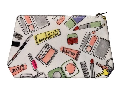 Bolsa de cosméticos Clinique bolsa temática de maquillaje 8”x5,5”x2,25” ¡Nueva! Stocking Stuffer Foto 1 de 4