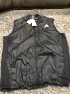 NEU mit Etikett Adidas Carrera Running schwarz Full Zip ärmellose Weste Windbreaker XL - Bild 1 von 4