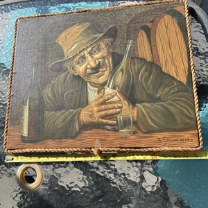 Pintura al óleo "Feliz borracho" Konstantine Szewczenko ucraniano/polaco El vino - Imagen 1 de 8