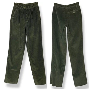 Vintage Benneton Cordhose Damen gerades Bein ungesäumt olivgrün Hose - Bild 1 von 12