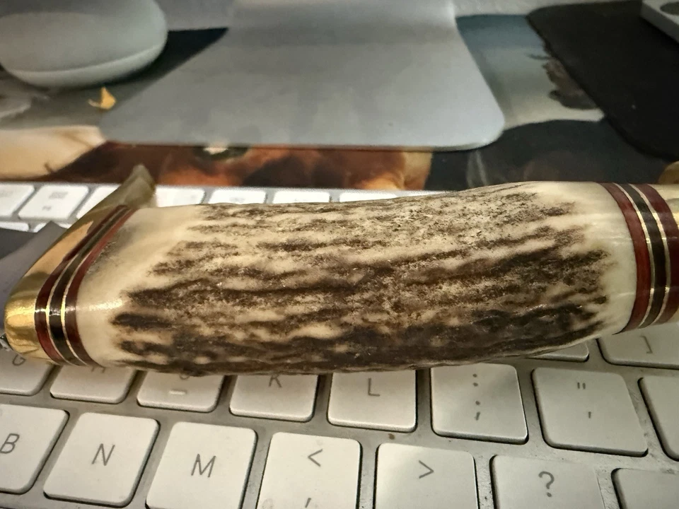 TinberWoof Vintage Leather Chit and Steg Horn Handle Cuerrno De Venado Jenuino - Image 1 of 4