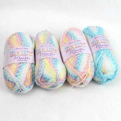 James C Brett Baby Mármol Hilo Grueso Multi BMC3 3.5oz 100g Acrílico Lote de 4 Foto 1 de 4