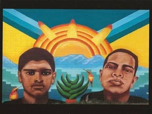 Postkarte Jeanette A Rocha "Milo & Paco folgen der Sonne" Wandbild Phoenix AZ POSTFRISCH - Bild 1 von 1