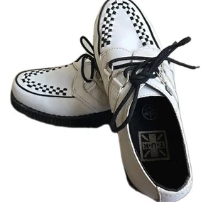 T.U.K Footwear Black & White TUKskin Viva Low Creeper Shoes Size US Women’s 8 - Picture 1 of 9