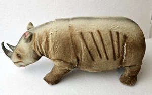Walt Disney Animal Kingdom Realistic Stuffed Flocked Rubber Rhinoceros Rhino - Picture 1 of 22