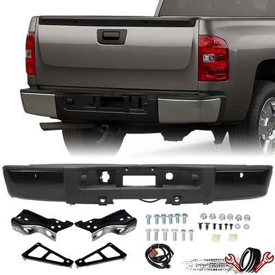 Steel Black Bumper Assembly w/ Lights For 07-13 Chevy Silverado GMC Sierra 1500 - Image 1 of 4