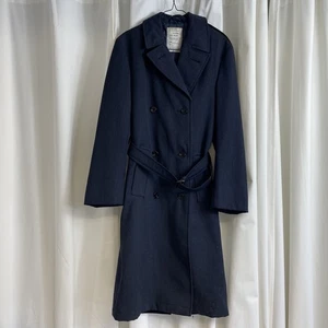 Vintage Genuine RAF Long OverCoat Jacket Navy Pit 43cm Length 112cm Cosplay Prop - Picture 1 of 8