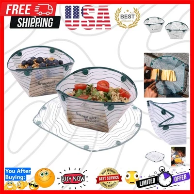 Paquete de 2 cuencos plegables Snapfold - ligeros y a prueba de fugas para comer al aire libre Foto 1 de 4