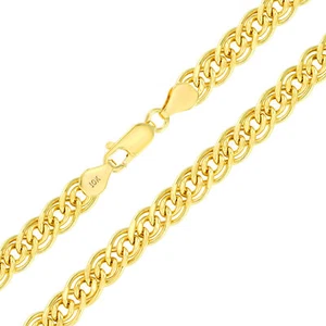 10K Yellow Gold 6mm Double Curb Cuban Italian Link Chain Pendant Necklace 22" - Picture 1 of 11