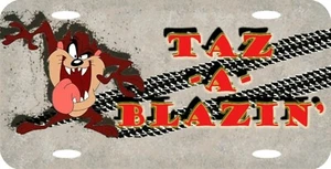 TAZ Tasmanian Devil Taz-A-Blazin' Cartoon Aluminum Metal Vanity License Plate - Picture 1 of 1