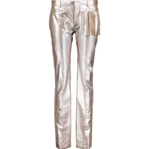 MAISON MARGIELA Fringe Leather Trousers - Silver Shimmer - UK 38/IT 48 - £3100 - Picture 1 of 10