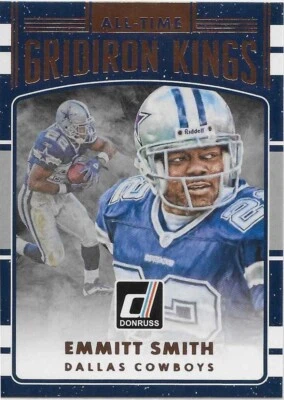 2016 Donruss Football All Time Gridiron Kings Emmitt Smith Cowboys - Image 1 of 2