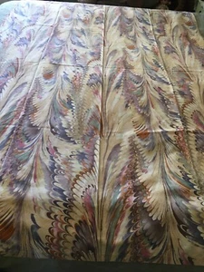 Lee/ Jofa Vintage 1980 Marbled Polished Cotton Tablecloth By Ellen Smith Ashley - Picture 1 of 7