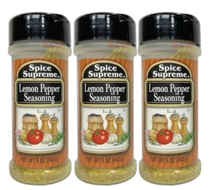 Spice Supreme CONDIMENTO DE PIMIENTA LIMÓN Alimentos Cocina Cocinar Hierbas Especias 2 oz Paquete de 3 - Imagen 1 de 2