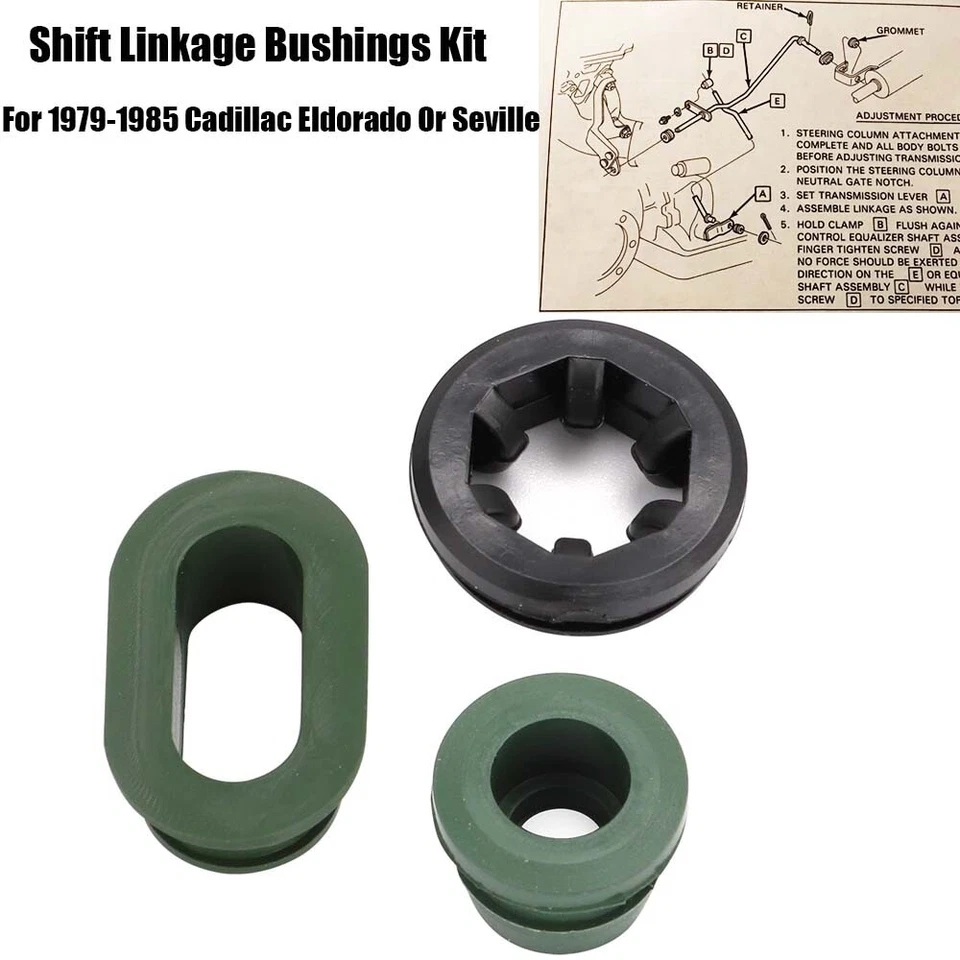 For 1979-1985 Cadillac Eldorado Shift Linkage Bushings Kit Seville 1984 1983 3pc - Image 1 of 4