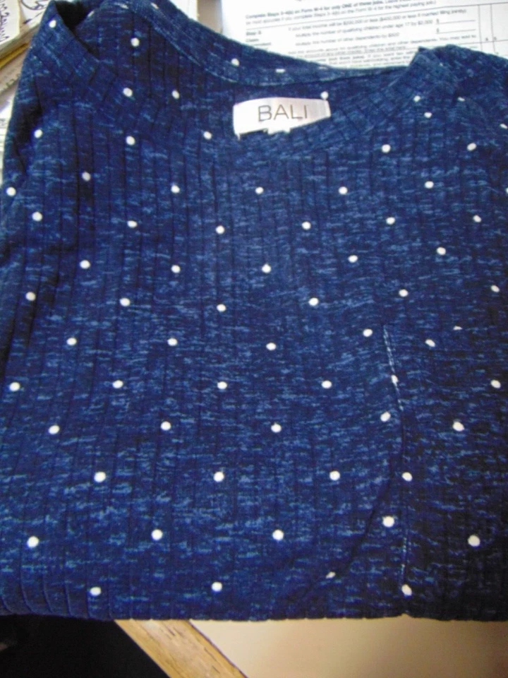Pajama set Bali sleepwear Super Soft Fleece Bali 1x Blue Dots - Image 1 of 1