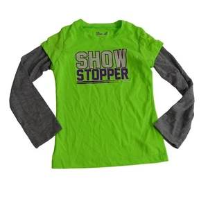 Under Armour Heatgear Show Stopper Shirt Youth Size 5 Green Grey Long Sleeve - Picture 1 of 8