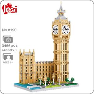 Lezi 8190 Elizabeth Clock Tower Big Ben Mini Diamond Blocks Bricks Building Toy