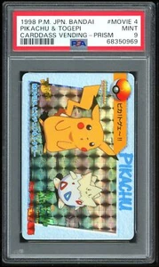 Pokemon Japanese Carddass Movie 04 Pikachu & Togepi Prism 1998 PSA 9 68350969 - Picture 1 of 2