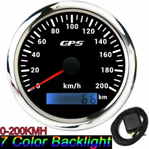 85mm Digital GPS Speedometer 0-200Km/h Odometer Gauge for Car Boat Motorcycle - Picture 1 of 8