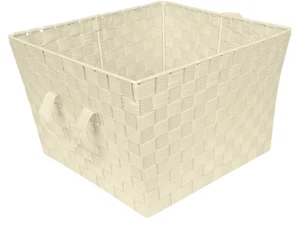 Cesta de almacenamiento decorativa organizador grande oficina juguetes ropa lavandería 2 asas - Imagen 1 de 8