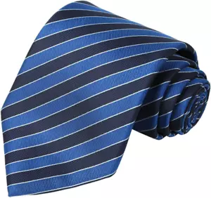 Kissties 63'' Extra Long Mens Tie Check Plaid Striped Classic Necktie + Gift Box - Picture 1 of 12