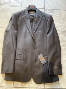 NWT STEVEN LAND Men's Dark Gray Color 3pc. Suit 100% Wool One Button Size 44R - Picture 1 of 11