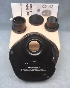 ORION 5-POSITION MANUAL 1.25" FILTER WHEEL IN BOX WITH INSTRUCTIONS (SF) - Picture 1 of 1