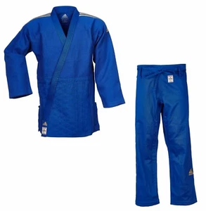 2. Wahl adidas Judoanzug CHAMPION II IJF, blau/goldene Streifen, JIJFB - Judo-Gi - Bild 1 von 11