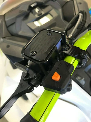 2008-2024 Ski-Doo Black  Brake Reservoir Protector by ATW Ind., Billet Aluminum - Image 1 of 3