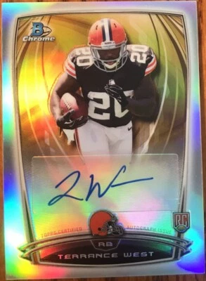 2014 Bowman Chrome Rookie Autographs Refractors Terrance West #RCRA-TW - Image 1 of 2