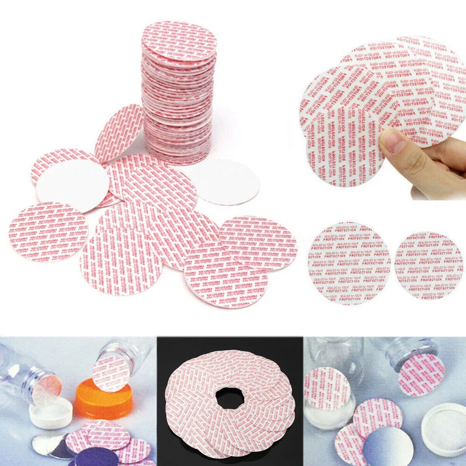 100Pcs Press & Seal Cap Liners Jar Bottle Foam Safety Tamper Seals 20mm～70mm - Image 1 of 4