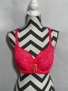Victoria’s Secret Balconette Neon Pink & Lace Bra 36DD - Picture 1 of 8
