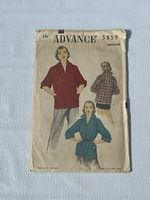 Vintage Advance Pattern 5859 Misses Sport Shirt Sz Med 13-15 Bust 31-33 Retro - Image 1 of 2