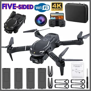 Drones with HD Camera 4K Dual RC Drone WIFI FPV Foldable Quadcopter 4 Battery - Picture 1 of 13