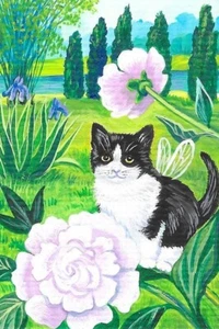 4X6 POSTAL DE PASCUA RYTA ESTILO VINTAGE ARTE ESMOQUIN GATO PEÓN JARDÍN FLOR DE PRIMAVERA - Imagen 1 de 1