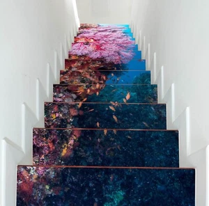 3D Pink Corals A121 Stair Risers Decoration Photo Mural Vinyl Wallpaper Vera - Bild 1 von 6