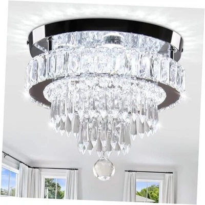 11.8" Modern LED Crystal Chandelier-Flush Mount Ceiling Light MC002-Cool - Image 1 of 4