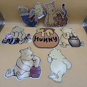 Lot/7 Classic Winnie The Pooh Tigger Christopher Robin Heavy Paper Cutouts ~12” - Picture 1 of 24