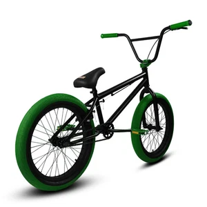 Elite 20" BMX Stealth Bicycle Freestyle Bike 1 Piece Crank Black Green NEW - Picture 1 of 3