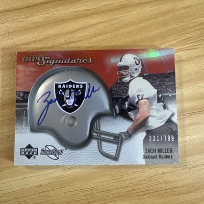 2007 NFL Sweet Spot Rookie Signatures /799 Zach Miller #119 Rookie Auto RC - Image 1 of 2