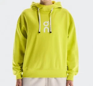On Cloud Club Hoodie Damen Größe M Limette Baumwollmischung Relaxed Fit Soft Running - Bild 1 von 17