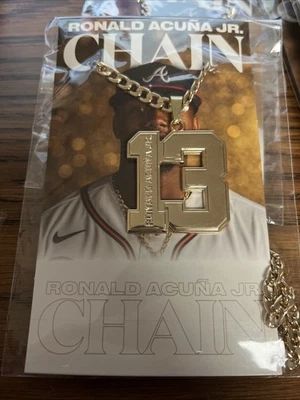 Atlanta Braves Chain Series Ronald Acuna Jr 2023 SGA 6/27/23 Gold #13 - Image 1 of 2