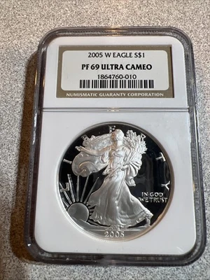 2005-W $1 American Silver Eagle NGC PF69 Ultra Cameo - Image 1 of 2